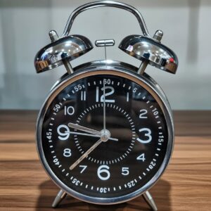 Bell Alarm Silver and Black Clock (TC-202)