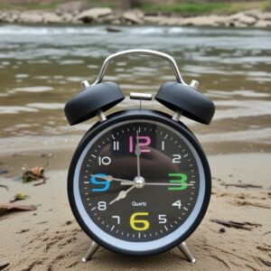 Bell Alarm Silver and Black Clock (TC-239)