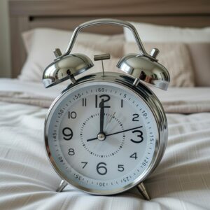 Bell Alarm Silver and White Clock (TC-204)