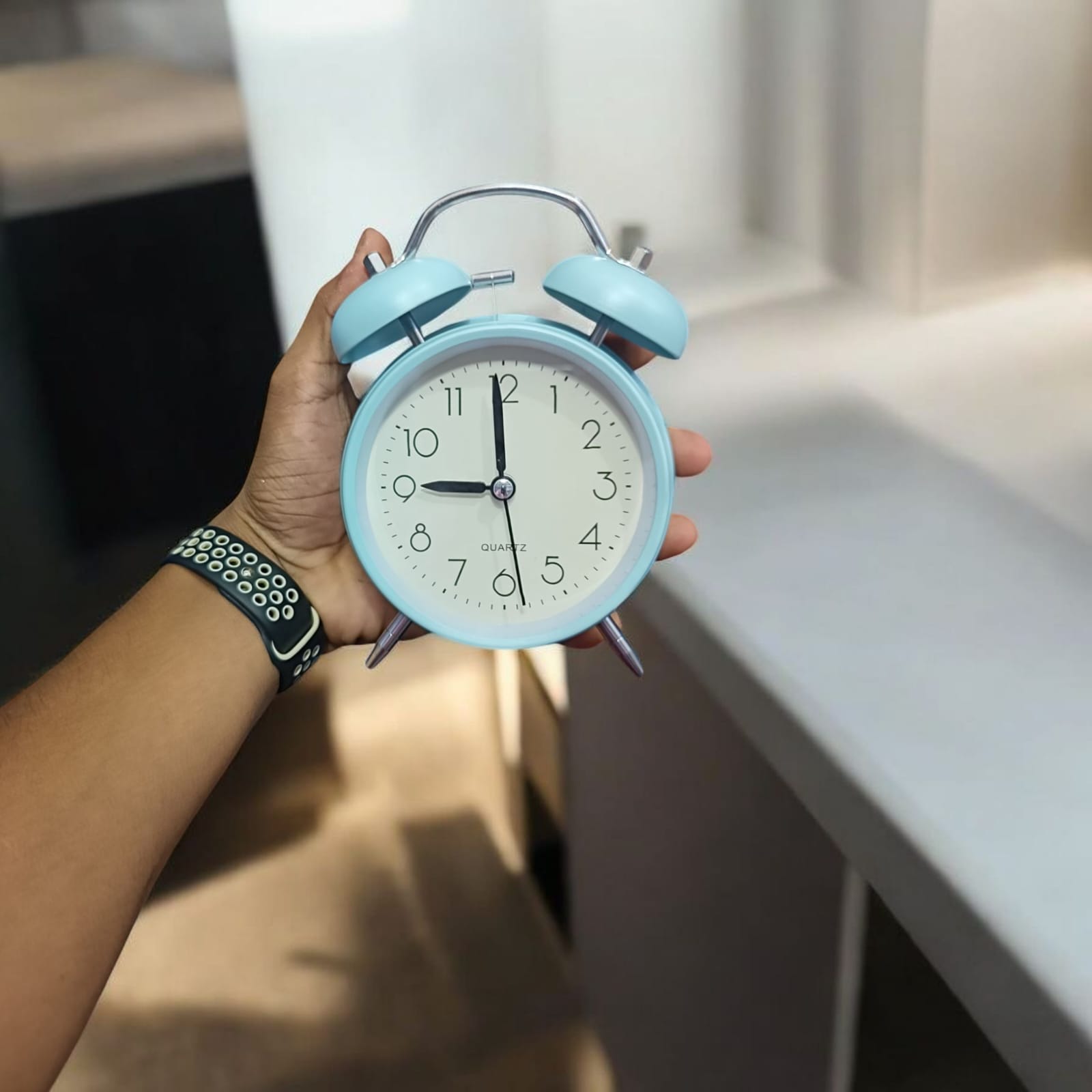 Bell Alarm MATT LIGHT SKY BLUE Clock (TC-221) - Image 3